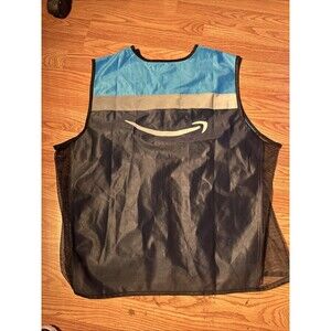 Amazon Vest Mens XL Blue Reflective Mesh Workwear Lightweight Utility AFV01U